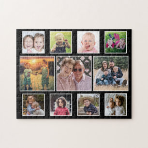 Create Your Own Horizontal 11 Family Photo Collage Jigsaw Puzzle