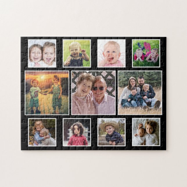 Create Your Own Horizontal 11 Family Photo Collage Jigsaw Puzzle (Horizontal)