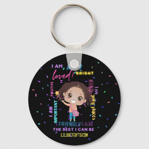 Create Your Own I AM - Positive Girl Affirmations Keychain