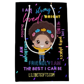 Create Your Own I AM - Positive Girl Affirmations Medium Gift Bag