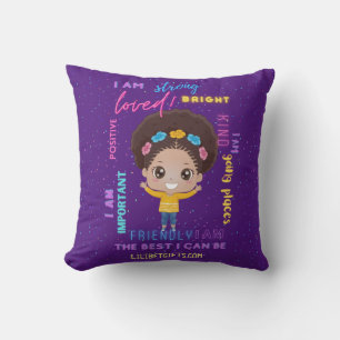 Create Your Own I AM - Positive Girl Affirmations Throw Pillow