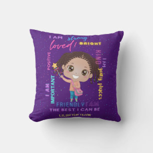Create Your Own I AM - Positive Girl Affirmations Throw Pillow