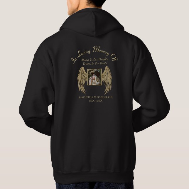 Create Your Own In Loving Memory Black Gold Hoodie (Back)
