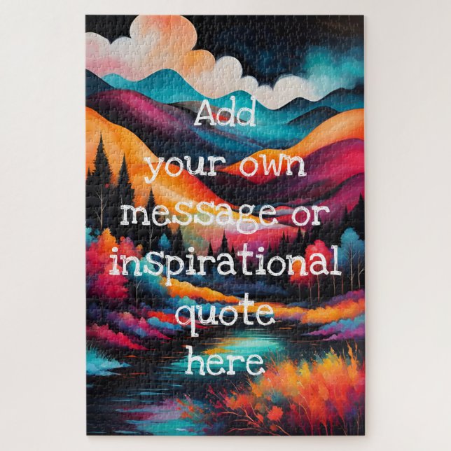 create your own inspirational message,landscape  jigsaw puzzle (Vertical)