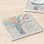 Create Your Own Inspirational Message  Stone Coaster<br><div class="desc">This unique Sone Coaster is decorated with a colourful mosaic Tree of Life design.
Add your chosen inspirational quote or message to personalize it. 
You can edit the font,  font size,  and font colour.
Original Mosaic © Michele Davies.</div>