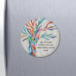 Create Your Own Inspirational Motivational Magnet<br><div class="desc">This decorative magnet features a mosaic tree in rainbow colours and space for you to add your inspirational quote.
Use the Customize Further option to change the text size,  style,  or colour if you wish.
Original Mosaic © Michele Davies.</div>