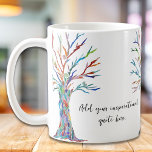 Create Your Own Inspirational Motivational Quote Coffee Mug<br><div class="desc">This unique coffee mug is decorated with a colourful mosaic Tree of Life design and stylish script typography.
Add your chosen quote or message to personalize it. 
Click Edit to change the font,  font size,  and font colour.
Original Mosaic © Michele Davies.</div>