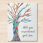 Create Your Own Inspirational Motivational Quote  Jigsaw Puzzle<br><div class="desc">This unique jigsaw puzzle is decorated with a colourful mosaic Tree of Life design.
Add your chosen quote or message to personalize it. 
Click Customize Further to change the font,  font size,  and font colour.
Original Mosaic © Michele Davies.</div>
