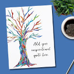 Create Your Own Inspirational Motivational Quote Postcard<br><div class="desc">This unique postcard is decorated with a colourful mosaic Tree of Life design.
Add your chosen quote or message to personalize it. 
Click Customize Further to change the font,  font size,  and font colour.
Original Mosaic © Michele Davies.</div>