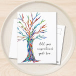 Create Your Own Inspirational Motivational Quote Postcard<br><div class="desc">This unique postcard is decorated with a colourful mosaic Tree of Life design.
Add your chosen quote or message to personalize it. 
Click Customize Further to change the font,  font size,  and font colour.
Original Mosaic © Michele Davies.</div>