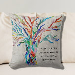 Create Your Own Inspirational/Motivational Quote  Throw Pillow<br><div class="desc">This unique pillow is decorated with a colourful mosaic Tree of Life design.
Add your chosen quote to personalize this pillow. 
Click Customize Further to edit font,  font size and font colour.
Original Mosaic © Michele Davies.</div>
