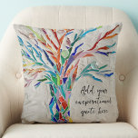Create Your Own Inspirational Motivational Quote  Throw Pillow<br><div class="desc">This unique pillow is decorated with a colourful mosaic Tree of Life design.
Add your chosen quote to personalize this pillow. 
Click Customize Further to edit font,  font size,  and font colour.
Original Mosaic © Michele Davies.</div>