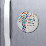 Create Your Own Inspirational Quote Magnet<br><div class="desc">This unique magnet is decorated with a colourful mosaic Tree of Life design.
Add your chosen inspirational quote or message to personalize it. 
You can edit the font,  font size,  and font colour. Original Mosaic © Michele Davies.</div>
