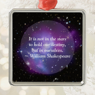 Create Your Own Inspirational Quote Purple Cosmic Metal Ornament