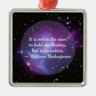 Create Your Own Inspirational Quote Purple Cosmic Metal Ornament
