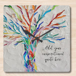 Create Your Own Inspirational Quote Square Wall Clock<br><div class="desc">This unique wall clock is decorated with a colourful mosaic Tree of Life design.
You can add your chosen inspirational quote or message to personalize it. 
You can edit the font,  font size,  and font colour. Original Mosaic © Michele Davies.</div>
