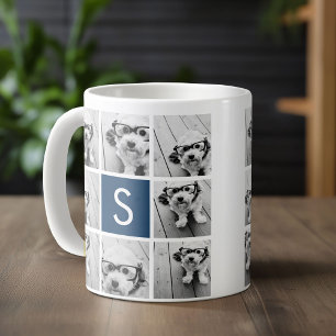 Create Your Own Instagram Collage Custom Monogram Coffee Mug