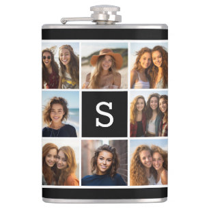 Create Your Own Instagram Collage Custom Monogram Hip Flask