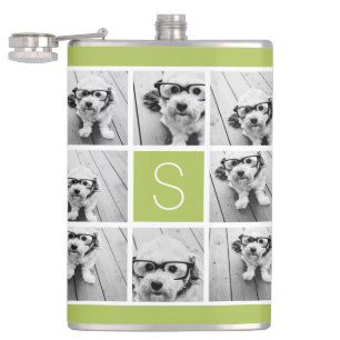 Create Your Own Instagram Collage Custom Monogram Hip Flask