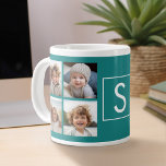Create Your Own Instagram Collage Custom Monogram Large Coffee Mug<br><div class="desc">Use 8 square photos to create a unique and personal gift. Or you can keep the hipster puppy and make a trendy keepsake. If you need to adjust the pictures,  click on the customize tool to make changes.</div>