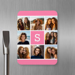 Create Your Own Instagram Collage Custom Monogram Magnet<br><div class="desc">You can use 8 square or Instagram photos for this design. Use 8 square photos to create a unique and personal gift. Or you can keep the hipster puppy and make a trendy keepsake. If you need to adjust the pictures,  click on the customize tool to make changes.</div>