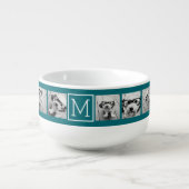 Create Your Own Instagram Collage Custom Monogram Soup Mug (Front)