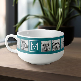Create Your Own Instagram Collage Custom Monogram Soup Mug