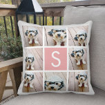 Create Your Own Instagram Collage Custom Monogram Throw Pillow<br><div class="desc">Use 8 square photos to create a unique and personal gift. Or you can keep the hipster puppy and make a trendy keepsake. If you need to adjust the pictures,  click on the customize tool to make changes.</div>