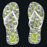 Create Your Own Instagram Photo Collage Lime Flip Flops<br><div class="desc">Use up to 11 square or selfie phone photos to create a unique and personal gift. Or you can keep the hipster puppy and make a trendy keepsake. If you need to adjust the pictures,  click on the customize tool to make changes.</div>
