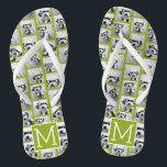 Create Your Own Instagram Photo Collage Lime Flip Flops<br><div class="desc">Use up to 11 square or selfie phone photos to create a unique and personal gift. Or you can keep the hipster puppy and make a trendy keepsake. If you need to adjust the pictures,  click on the customize tool to make changes.</div>