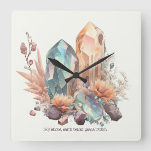 Create Your Own Iridescent Crystals Square Wall Clock