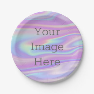 Create Your Own Iridescent Faux Holographic Liquid Paper Plate