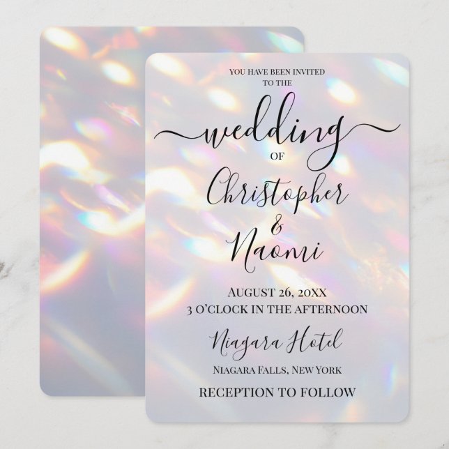 Create Your Own Iridescent Lights Wedding Invitation (Front/Back)