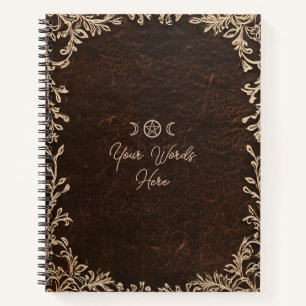 Create Your Own Ivory Lace Faux Brown Leather Notebook