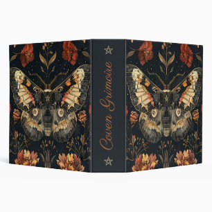 Create Your Own Ivory Orange Grey Moth Floral Binder