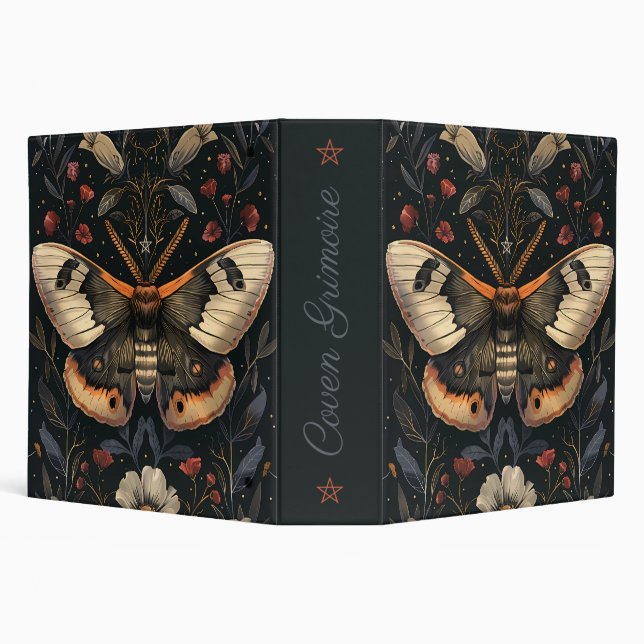 Create Your Own Ivory Orange Moth Floral Binder (Background)