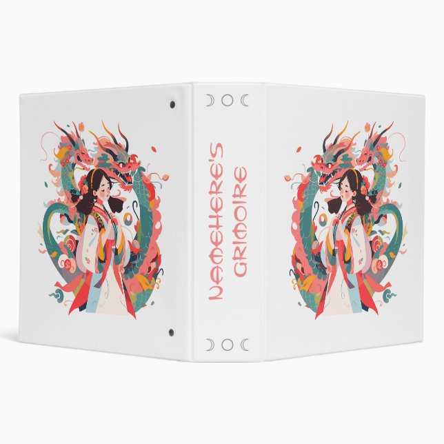 Create Your Own Jade Chinese Dragons Maiden Binder (Background)