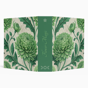 Create Your Own Jade Green Mums Vintage Floral Binder