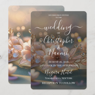 Create Your Own Jewelled Flowers Wedding Invitation
