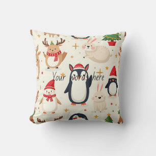 Create Your Own Kawaii Friends Animals Throw Pillow