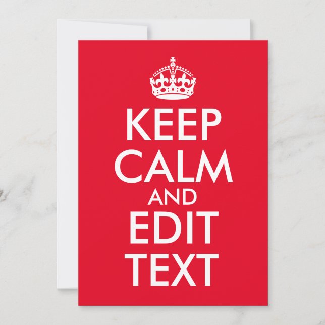 Create Your Own Keep Calm and Edit Text Card (Front)