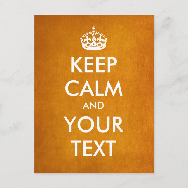 Create your own "Keep Calm & Carry On" (gold foil) Postcard (Front)