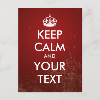 Create your own "Keep Calm" (red grunge) Postcard