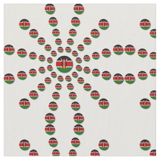 Create Your Own Kenya Polka Dot Black Red Green Fabric (Close Up)