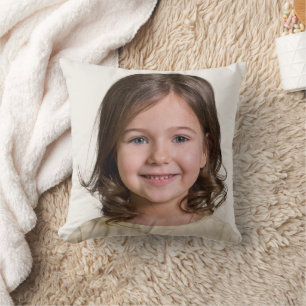 Create Your Own Kid Child Photo Custom Picture Throw Pillow