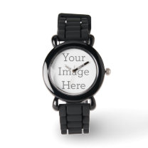 Create Your Own Kids Black Silicone Watch