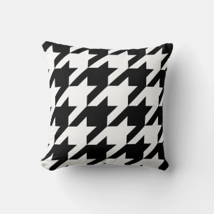 Create Your Own Large Black Houndstooth Throw Pillow