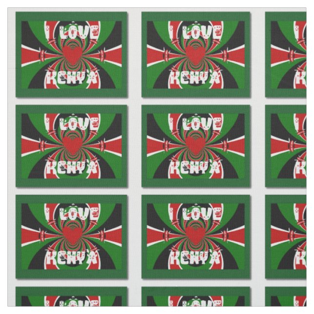 Create Your Own latest I love Kenya Fabric (Swatch)