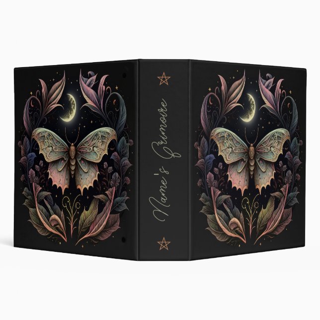 Create Your Own Leafy Celestial Lunar Moth Binder (Background)