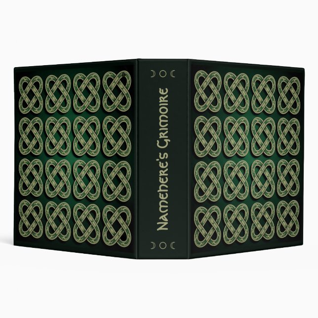 Create Your Own Leafy Square Green Celtic Knotwork Binder (Background)